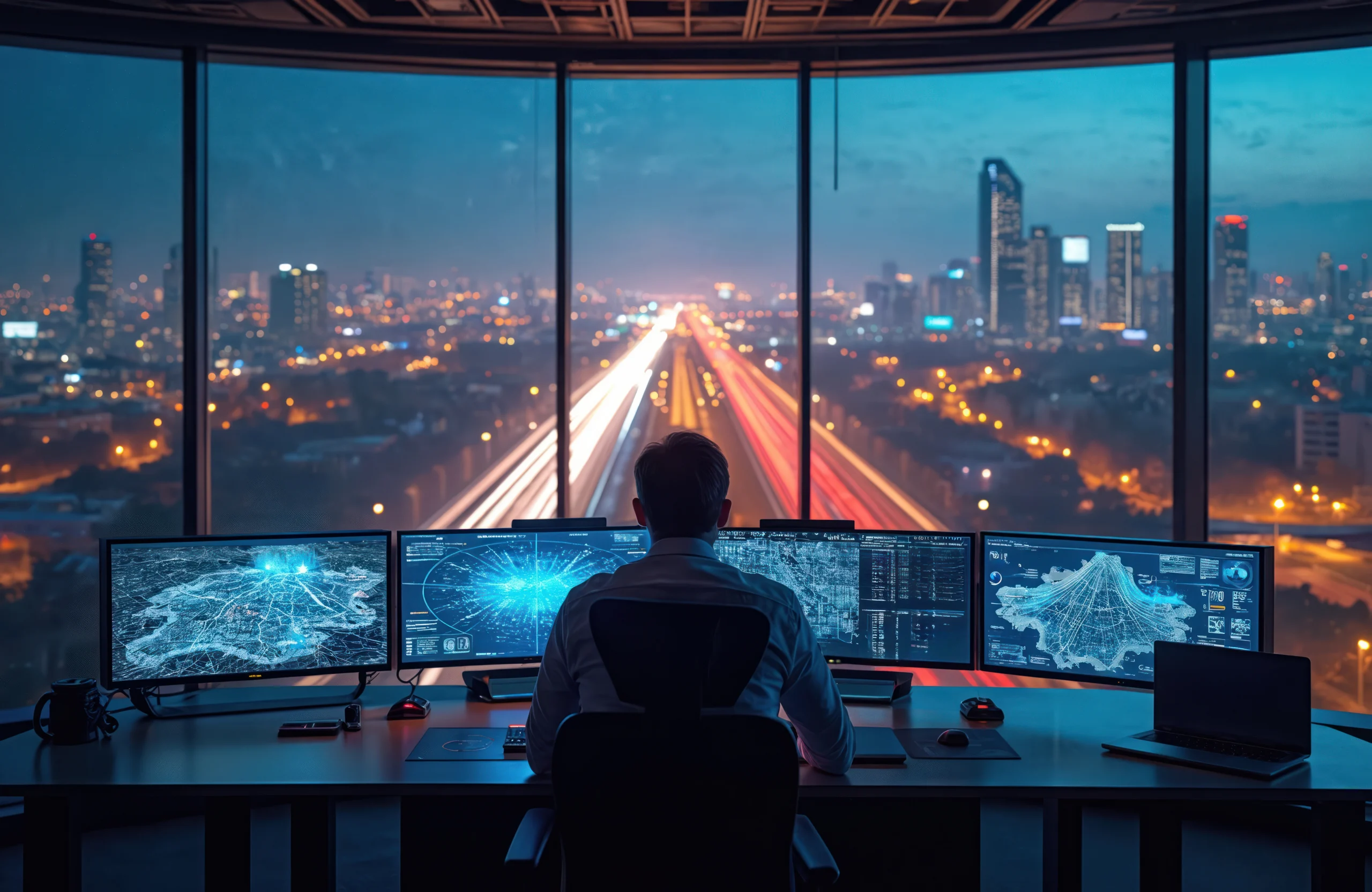 Sala controllo operativo ALEN con monitor multipli per il monitoraggio infrastrutturale enterprise in tempo reale